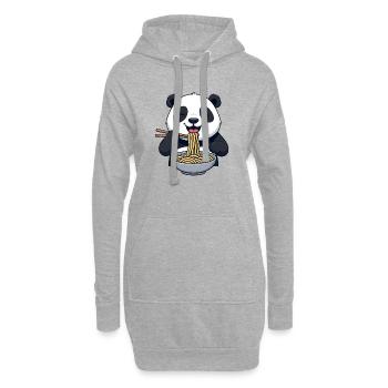 Süßer Panda Cartoon Ramen Suppe asiatisch niedlich - Hoodie-Kleid - Grau meliert - Vorne