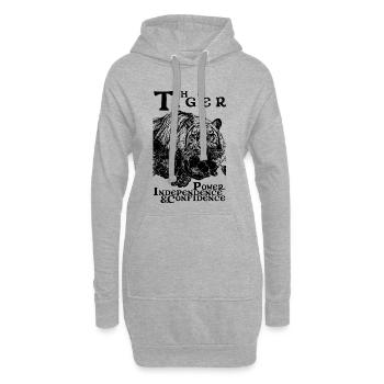 LE TIGRE - Sweat-shirt à capuche long Femme - gris chiné - Devant