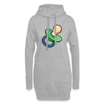 Schnuller Cartoon  - Hoodie-Kleid - Grau meliert - Vorne