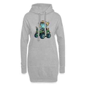 Dinosaurier triceratops Traktor Farmer - Hoodie-Kleid - Grau meliert - Vorne