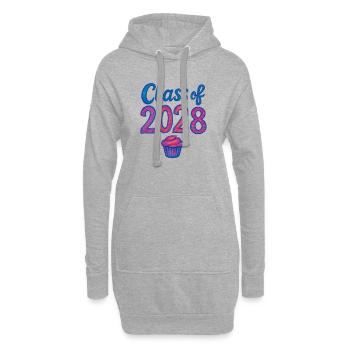 Cupcake-Gradient der Klasse 2028 - Hoodie-Kleid - Grau meliert - Vorne