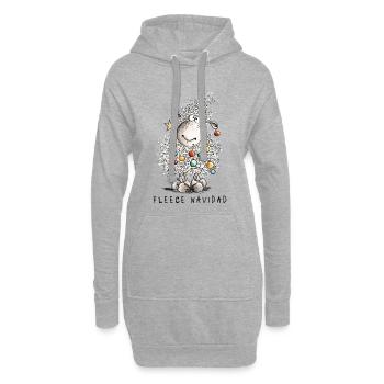 Fleece Navidad Weihnachtsschaf Cartoon Schaf - Hoodie-Kleid - Grau meliert - Vorne