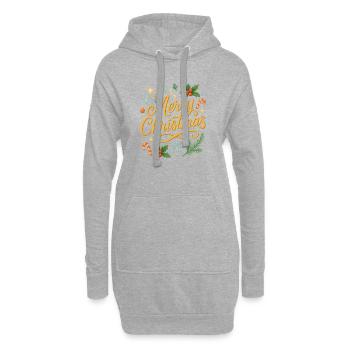 Lettrage de joyeux Noël - Sweat-shirt à capuche long Femme - gris chiné - Devant