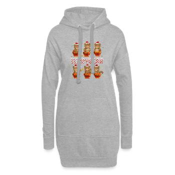 Ours en peluche de Noël dans un pack cadeau - Sweat-shirt à capuche long Femme - gris chiné - Devant