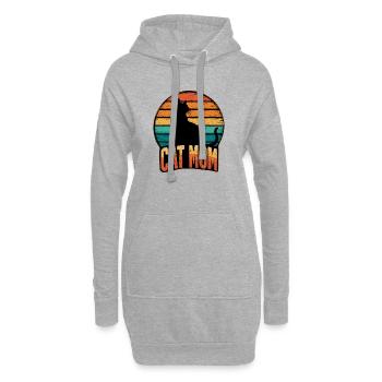 Cat Mom Vintage Sunset - Katze Katzen - Hoodie-Kleid - Grau meliert - Vorne