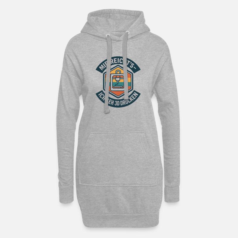 3D Printing I've Had Enough G-Code - Hoodie Dress - heather grey