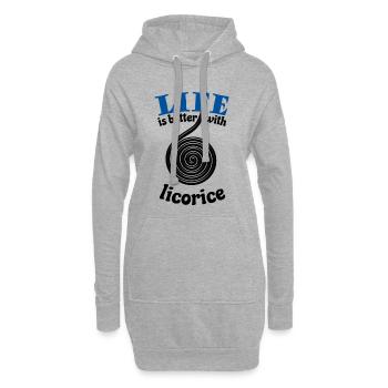 Life is better with licorice - Lakritze Fan - Hoodie-Kleid - Grau meliert - Vorne