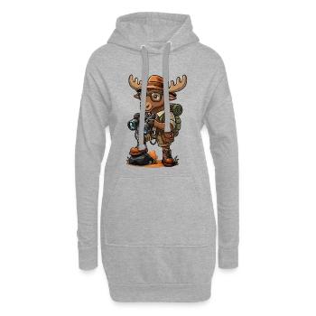 Drôle d’aventure de camping de randonnée Moose Explorer - Sweat-shirt à capuche long Femme - gris chiné - Devant