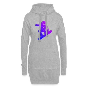 Frisches Snowboard Motiv für Snowboard - Hoodie-Kleid - Grau meliert - Vorne