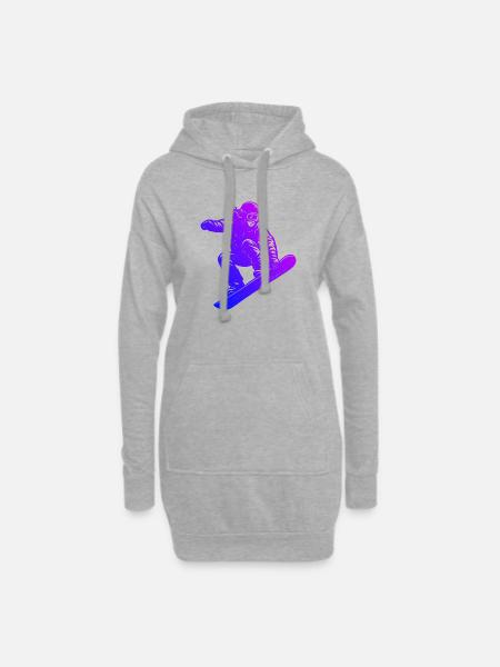 Frisches Snowboard Motiv für Snowboard - Hoodie-Kleid - Grau meliert