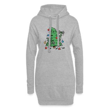 Train hard, decorate harder - Hoodie-Kleid - Grau meliert - Vorne
