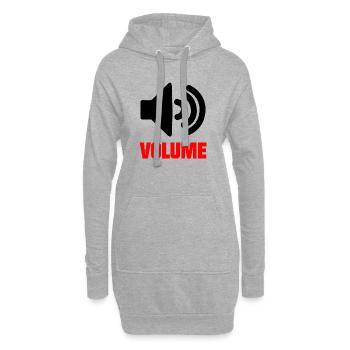 Volume des haut-parleurs - Sweat-shirt à capuche long Femme - gris chiné - Devant