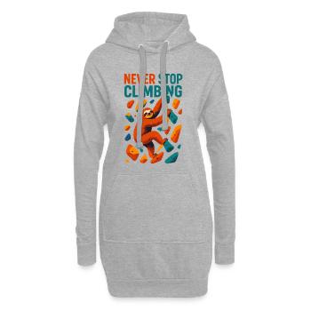 Bouldern Faultier Klettern Motivation Geschenk - Hoodie-Kleid - Grau meliert - Vorne
