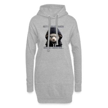 Nett kann ich auch – Bring nix - Hoodie-Kleid - Grau meliert - Vorne