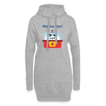 Mache Eier! Wütender Küchenhelfer - Hoodie-Kleid - Grau meliert - Vorne