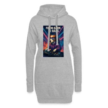 Jack Russell Terrier DJ Platines Bass Techno - Sweat-shirt à capuche long Femme - gris chiné - Devant