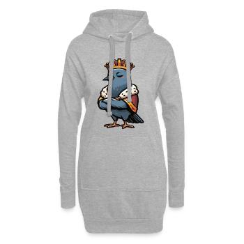 pigeons pigeons colombiers pigeonneurs - Sweat-shirt à capuche long Femme - gris chiné - Devant