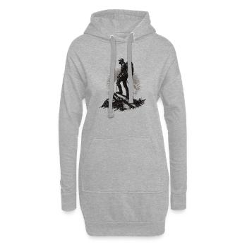 Motif d’alpiniste dans le rayon de soleil - Sweat-shirt à capuche long Femme - gris chiné - Devant
