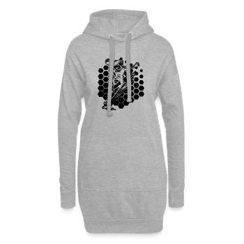 Minimalistisches Handball Motiv fuer Frauen - Hoodie-Kleid - Grau meliert - Vorne