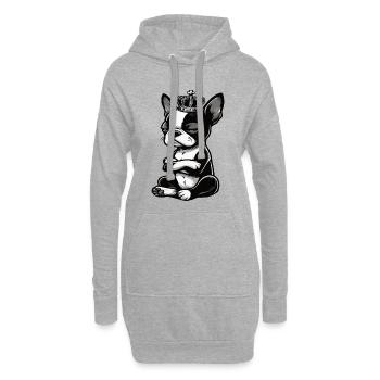 Boston Terrier Boston terrier besitzer Bostie  - Hoodie-Kleid - Grau meliert - Vorne