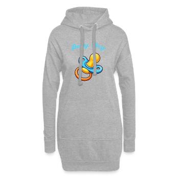 Bébé Dessin animé Tétine - Sweat-shirt à capuche long Femme - gris chiné - Devant
