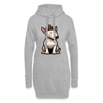 Miniatur Bullterrier Bully Bullterrierbesitzer - Hoodie-Kleid - Grau meliert - Vorne