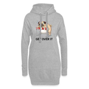 Ironischer Spruch Mops Übergewicht Hürdenlauf - Hoodie-Kleid - Grau meliert - Vorne