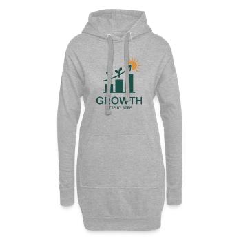Growth Step by Step – Erfolg & Wachstum - Hoodie-Kleid - Grau meliert - Vorne