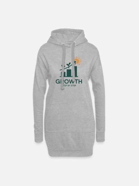 Growth Step by Step – Success & Growth - Hoodie Dress - heather grey