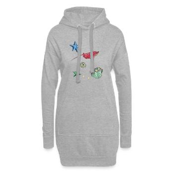 Seesterne im Meer - Hoodie-Kleid - Grau meliert - Vorne