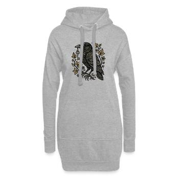 Corbeau avec une clé dans les tentacules - Sweat-shirt à capuche long Femme - gris chiné - Devant