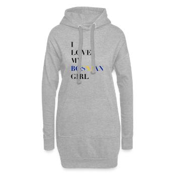 J’AIME MA FILLE BOSNIAQUE - Sweat-shirt à capuche long Femme - gris chiné - Devant