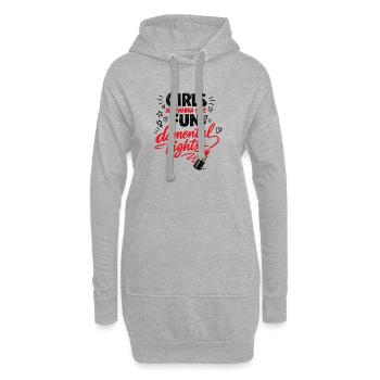 Fun-damental Rights – Doodle Feminismus Spruch - Hoodie-Kleid - Grau meliert - Vorne