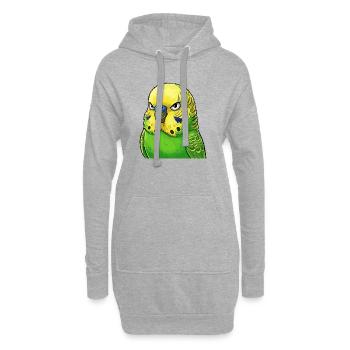 Vibrante Wellensittich Grün Gelb - Hoodie-Kleid - Grau meliert - Vorne