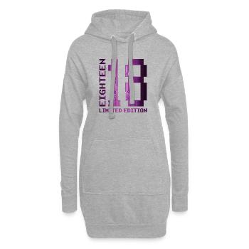 18. Geburtstag Achtzehn Gamer Limited Edition - Hoodie-Kleid - Grau meliert - Vorne