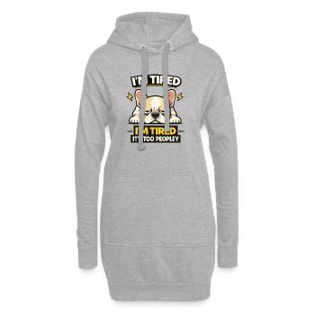 Tee Bulldog fatigué - Sweat-shirt à capuche long Femme - gris chiné - Devant