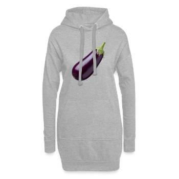 Aubergine, Eggplant Veggie Vegan GeschenkIdee - Hoodie-Kleid - Grau meliert - Vorne