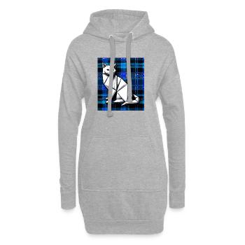 cat - Hoodie Dress - heather grey - Front
