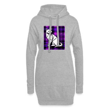 Katze - Hoodie-Kleid - Grau meliert - Vorne