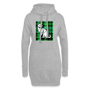 Katze - Hoodie-Kleid - Grau meliert - Vorne