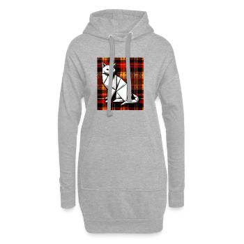 cat - Hoodie Dress - heather grey - Front
