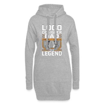 Designer de logos Papa L’idole Le Mythe Graphiste - Sweat-shirt à capuche long Femme - gris chiné - Devant