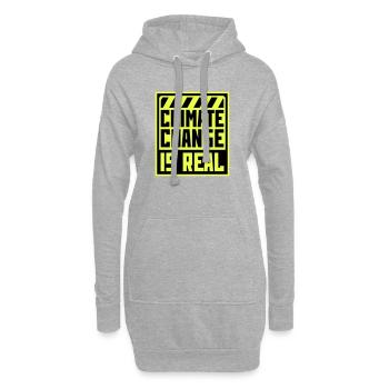 Le changement climatique est la véritable science du changement climatique - Sweat-shirt à capuche long Femme - gris chiné - Devant