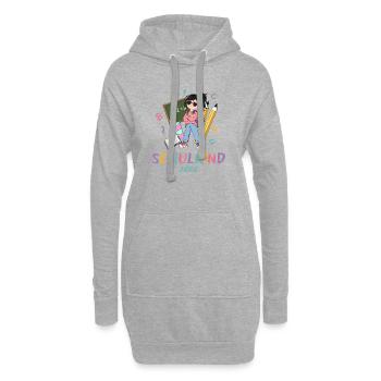 Schulkind 2026: Bunte Lernabenteuer - Hoodie-Kleid - Grau meliert - Vorne