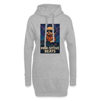 DJ Maltipoo – Beats paw-sitive dans la boîte de nuit - Sweat-shirt à capuche long Femme - gris chiné - Devant