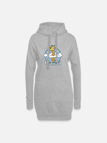 Giraffe Leave-it-behind - Hoodie Dress - heather grey