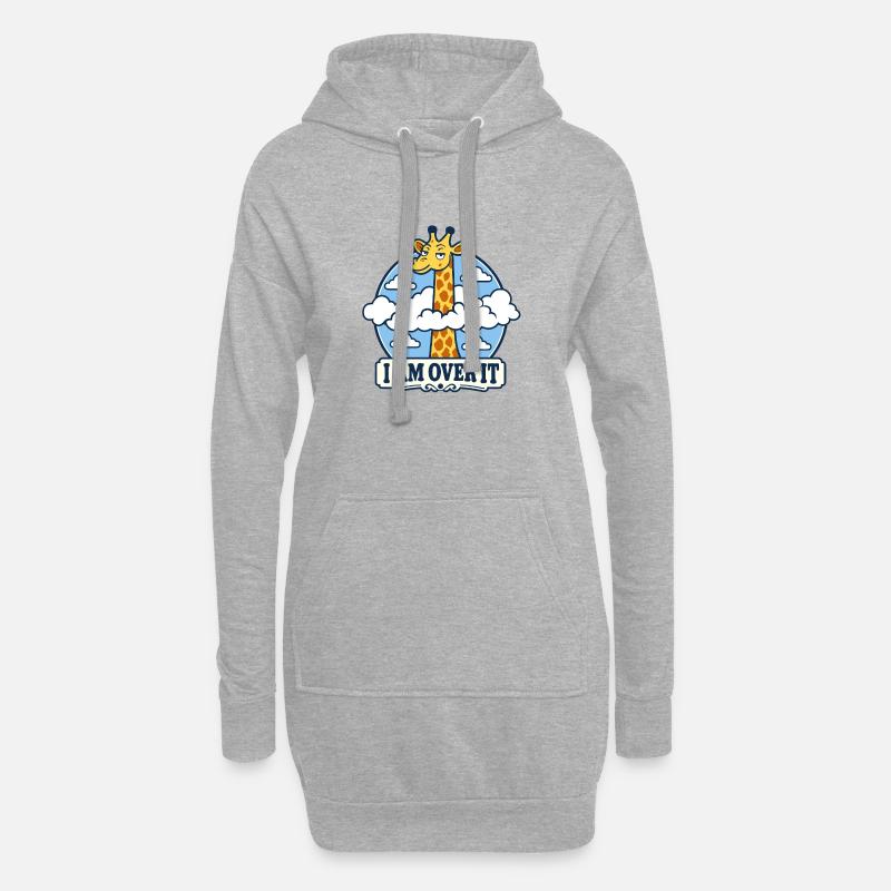 Giraffe Leave-it-behind - Hoodie-Kleid - Grau meliert