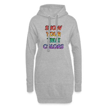 Zeig deine wahren Farben LGBT-Stolz - Hoodie-Kleid - Grau meliert - Vorne