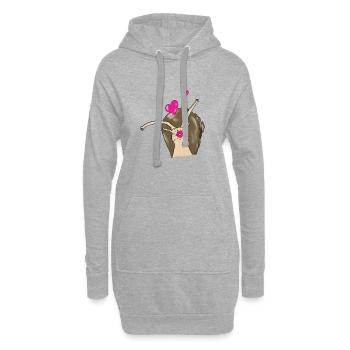 Schnecke - Hoodie-Kleid - Grau meliert - Vorne