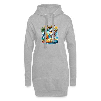 Brûlant ! C’est l’été – Été plage et tropiques - Sweat-shirt à capuche long Femme - gris chiné - Devant